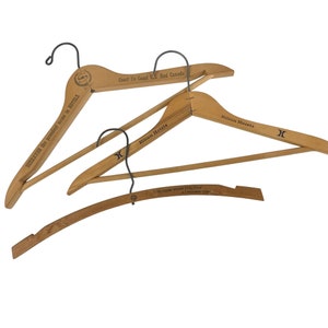 Wooden Hotel Clothes Hanger Your Choice Sheraton Hilton Vintage Suit Coat