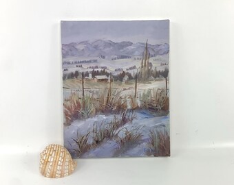 Winter Rest Paul Idaho Countryside Landscape 11x14 Original Painting Signed