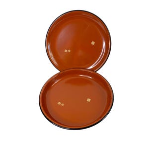 Japanese Lacquer Ware Set Yamanaka Round Shamrock Serving Tray and Bowl