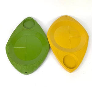 Plastic Picnic Trays Choose Avocado Green Harvest Gold MCM Paper Plate Holder