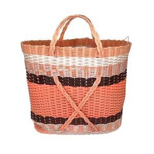 Colorful and Waterproof Large tote Vintage woven plastic summer beach bag