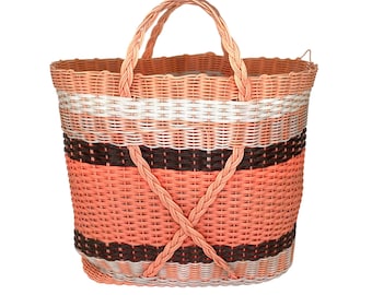 Colorful and Waterproof Large tote Vintage woven plastic summer beach bag