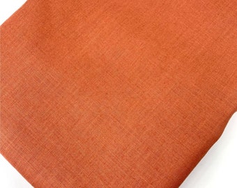 Vintage Terra Cotta Solid Color Linen Fabric by Yard Remnant Material 56" wide