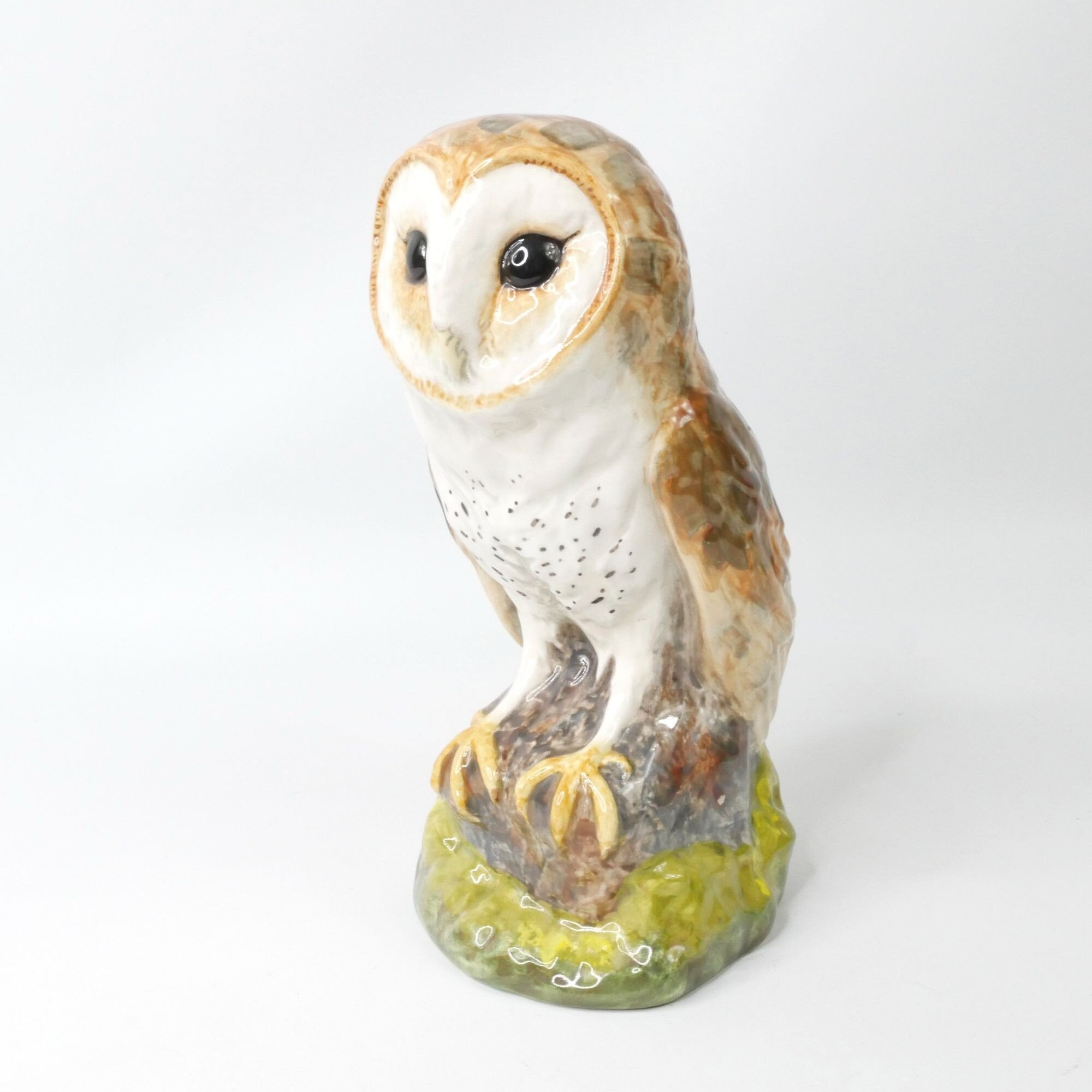Made to Order Barn Owl Yarn Bowl Large Hand Painted Ceramic With Four Yarn  Channels Full Color 