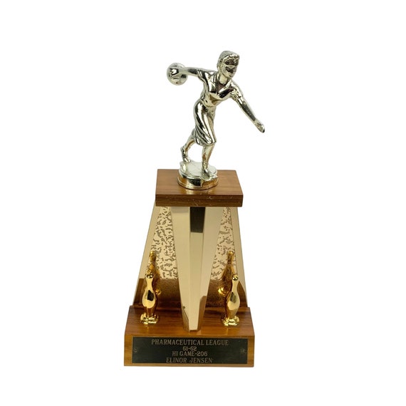Trophée de bowling vintage, quilleur, bowling vintage, bowling