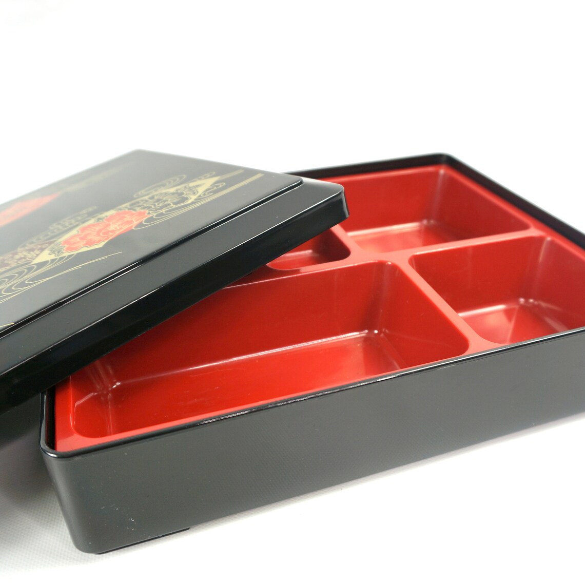 Midcentury Black Lacquer Bento Box Japanese Fan Jewelry Etsy