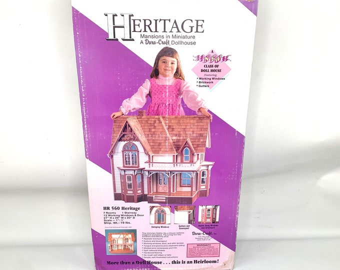 Victorian Duracraft Heritage Dollhouse Kit W Family HR560 90s Vtg
