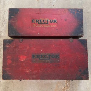 Erector Sets in Original Wood Boxes 20s to 30s Vintage Incomplete