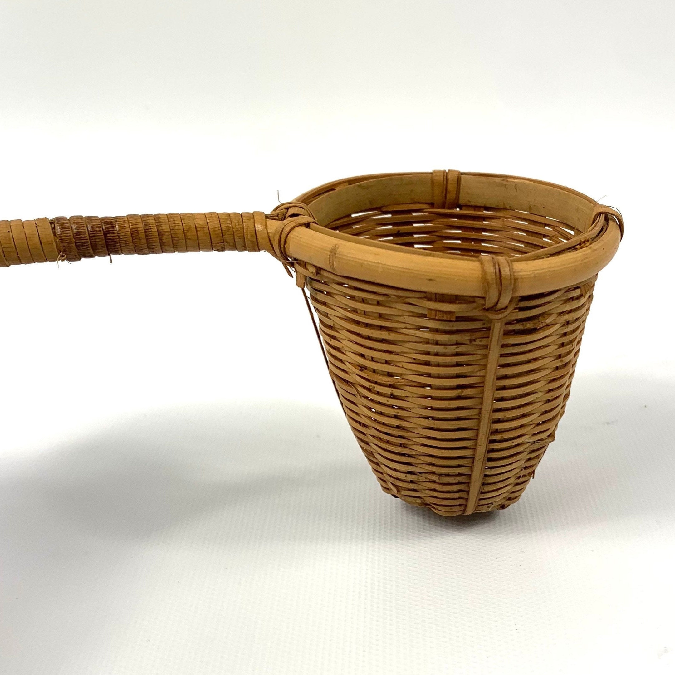 Vintage bamboo tea strainer 70s vintage wicker loose leaf tea Etsy