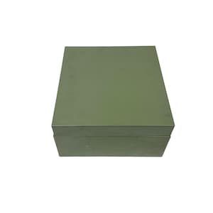 Archivador de cartas de metal verde industrial, caja de almacenamiento de oficina, recetas, finanzas