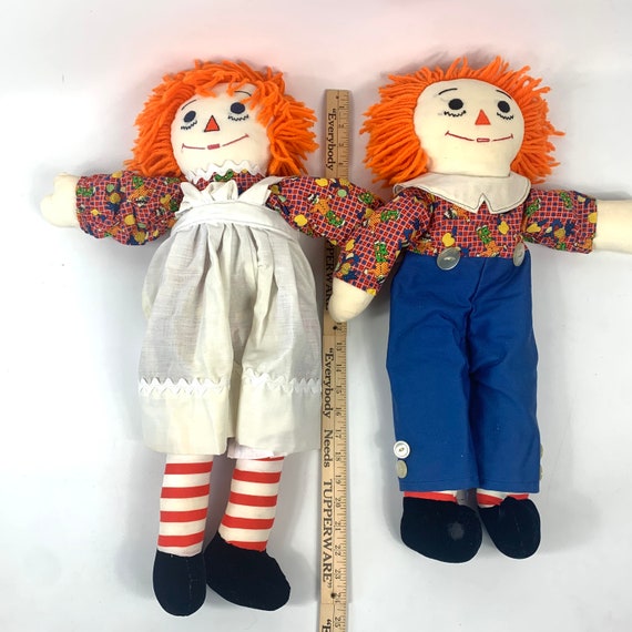 70年代から80年代のヴィンテージの手作りラガディアンとアンディ人形