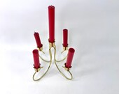 brassy metal candelabra 5 arm modern taper candle holder