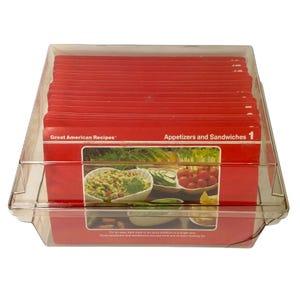 Coleção de cartões de receitas americanas da McCall com fotos, safra de 1987