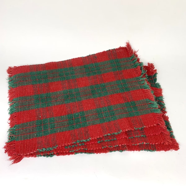 Woven Plaid Placemats Etsy