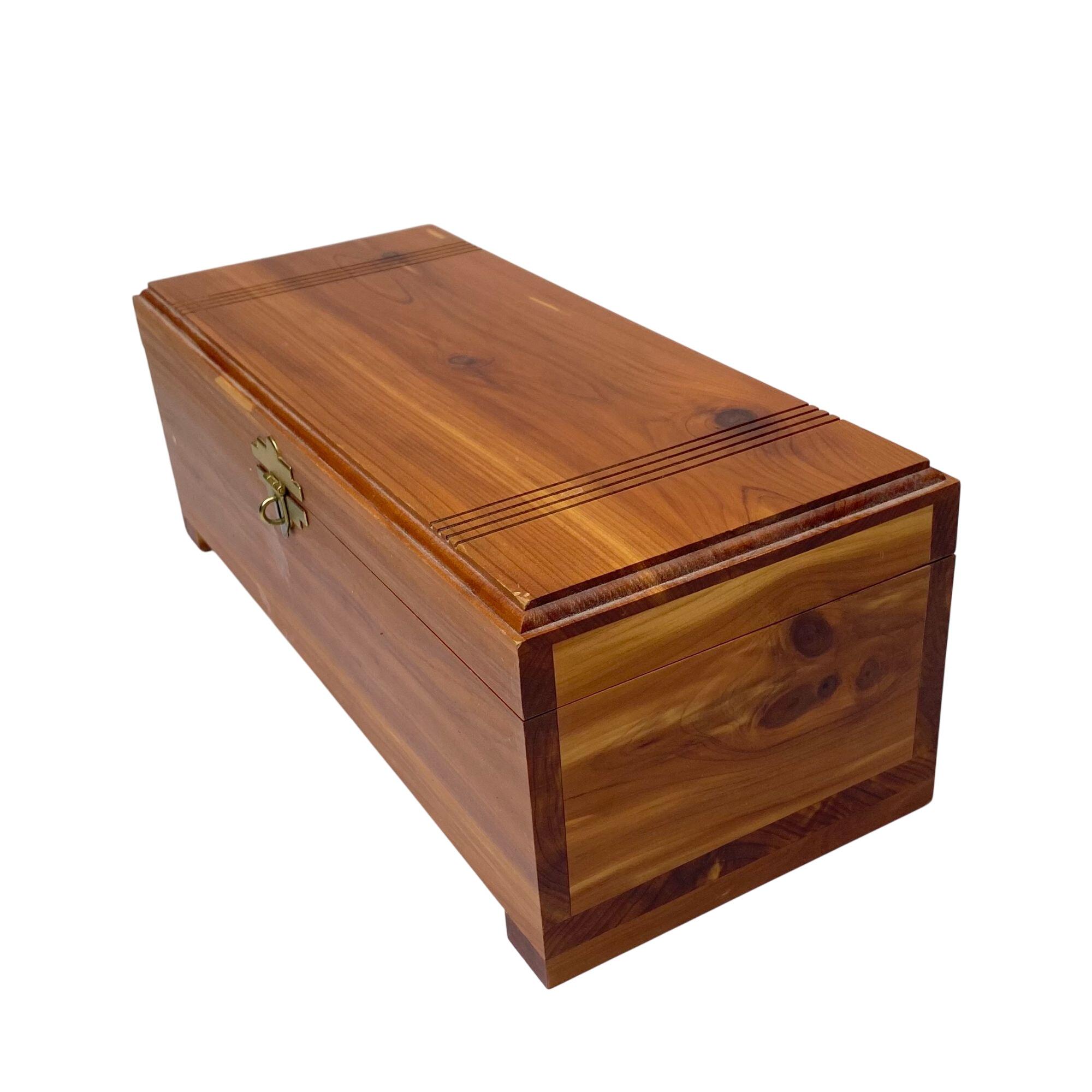 Handmade Small Cedar Wood Box Chest jewelry trinket box Moth Proof