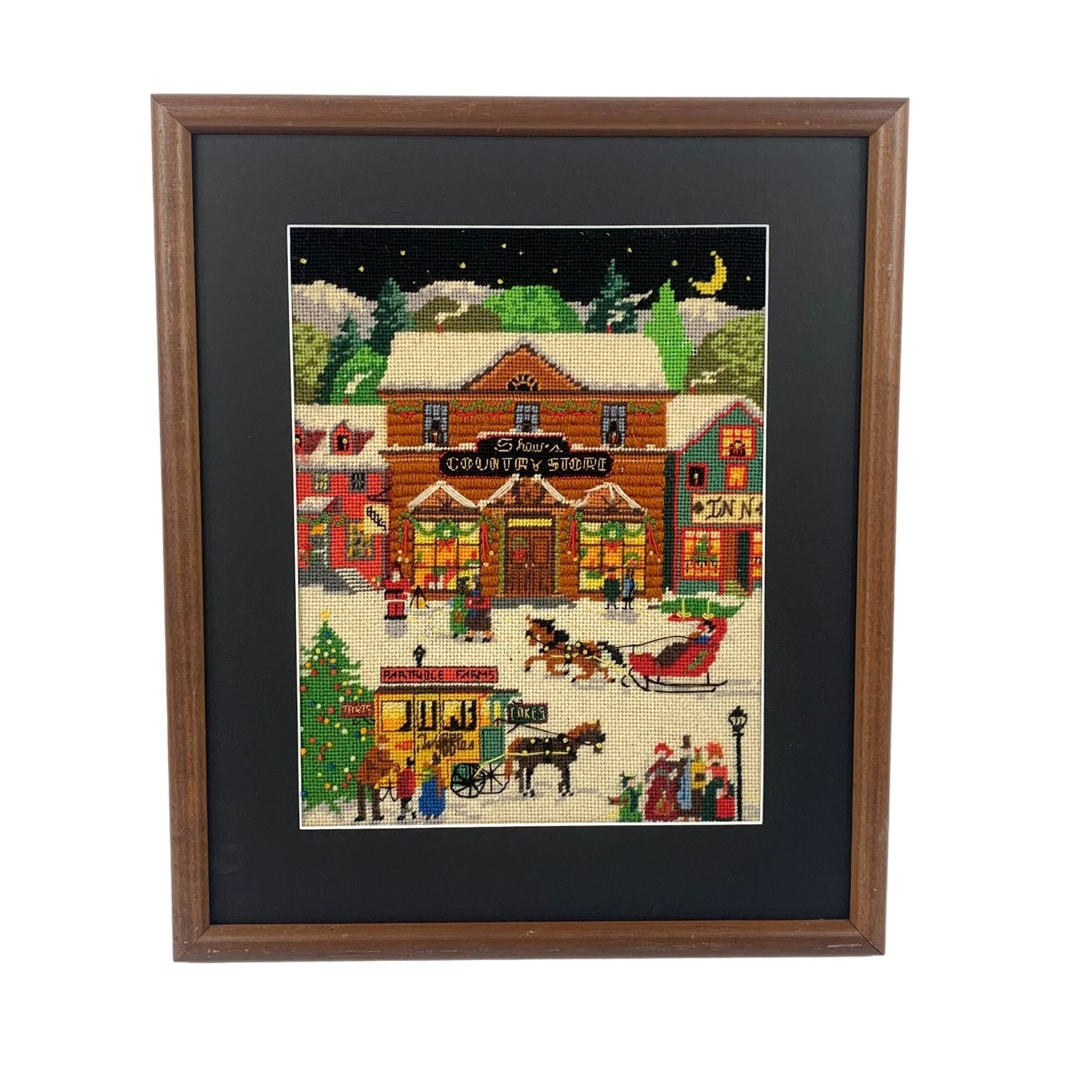 RARE WYSOCKI VILLAGE SHOPS CREWEL EMBROIDERY KIT CLOTHIERS FLORIST  RESTAURANT