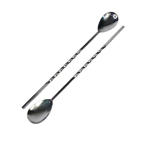 MCM Cocktail Muddler Swizzle Sticks Vintage Stainless Steel Long Handle Spoons