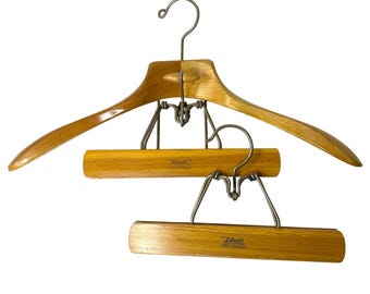 Lot of 3 1950s-60s Vintage Wood Hangers Mad Men Era Advertising