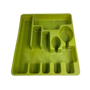Avocado Green Rubbermaid large silverware tray drawer storage flatware organizer