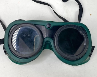 Green Lens Vintage Safety Goggles Craftsman Sears Rubber Glasses