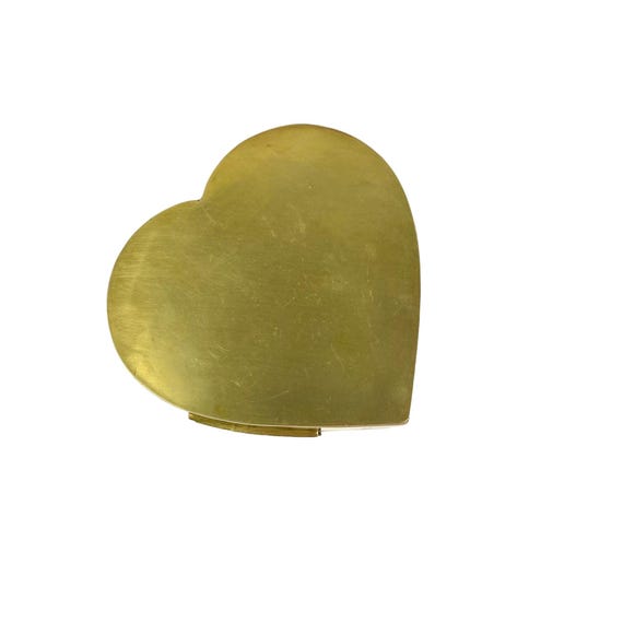 Velvet Lined Solid Brass Heart Shape jewelry trin… - image 4