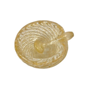 Barovier Toso Murano Italy Mortar & Pestle Controlled Bubbles Swirls Gold Flecks