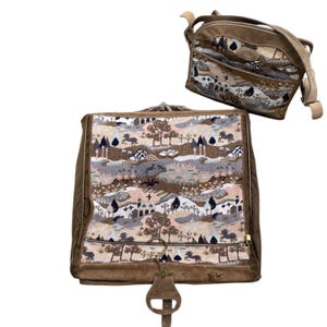 French Company Countryside Tapestry Carry On Garment Bag Vtg Soft Side Luggage