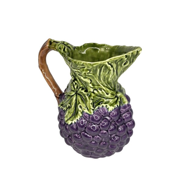 Grape Cluster Shape Sangria Pitcher Olfaire Portugal Large Ceramic Water Jug