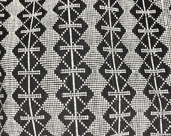 Heavy Cotton Geometric Woven African Fabric with Metallic Thread Remnant Pieces