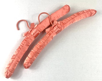 Peachy Pink Satin Cotton Padded Clothes Hangers for Sweaters Silk Delicate Lingerie