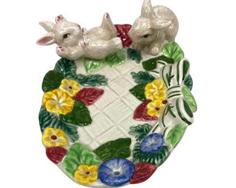 フィッツ＆フロイド バニーズ＆ブルームズ セラミック ソープディッシュ 小物入れ 春 イースター