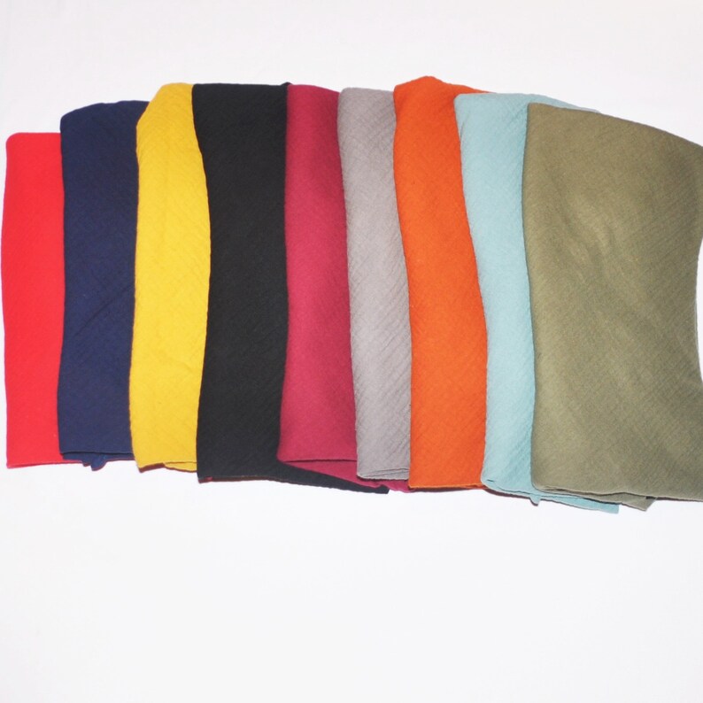 Organic muslin neck scarf double-layered mustard yellow