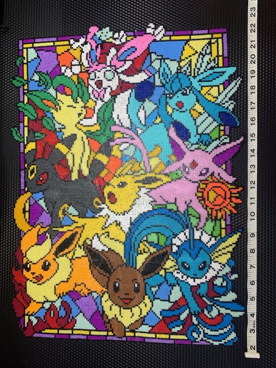 I made a Pokemon stained glass for my mans birthday gift. : r/pokemon