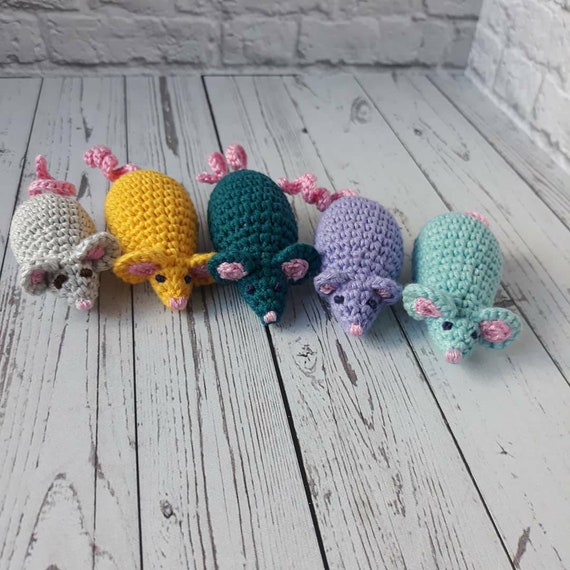 Maus Katzen Spielzeug,  Amigurumi Handgemachte Spielzeug Geschenkt, Katzenminze Maus, Katze Nip Maus
