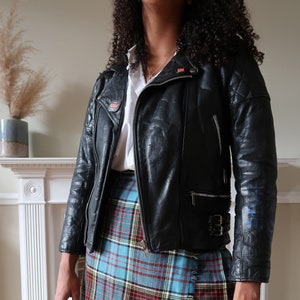 Vintage Grunge Leather Biker Jacket. Vintage Punk Leather Vintage Grunge Leather Biker Jacket. Vintage Punk Leather