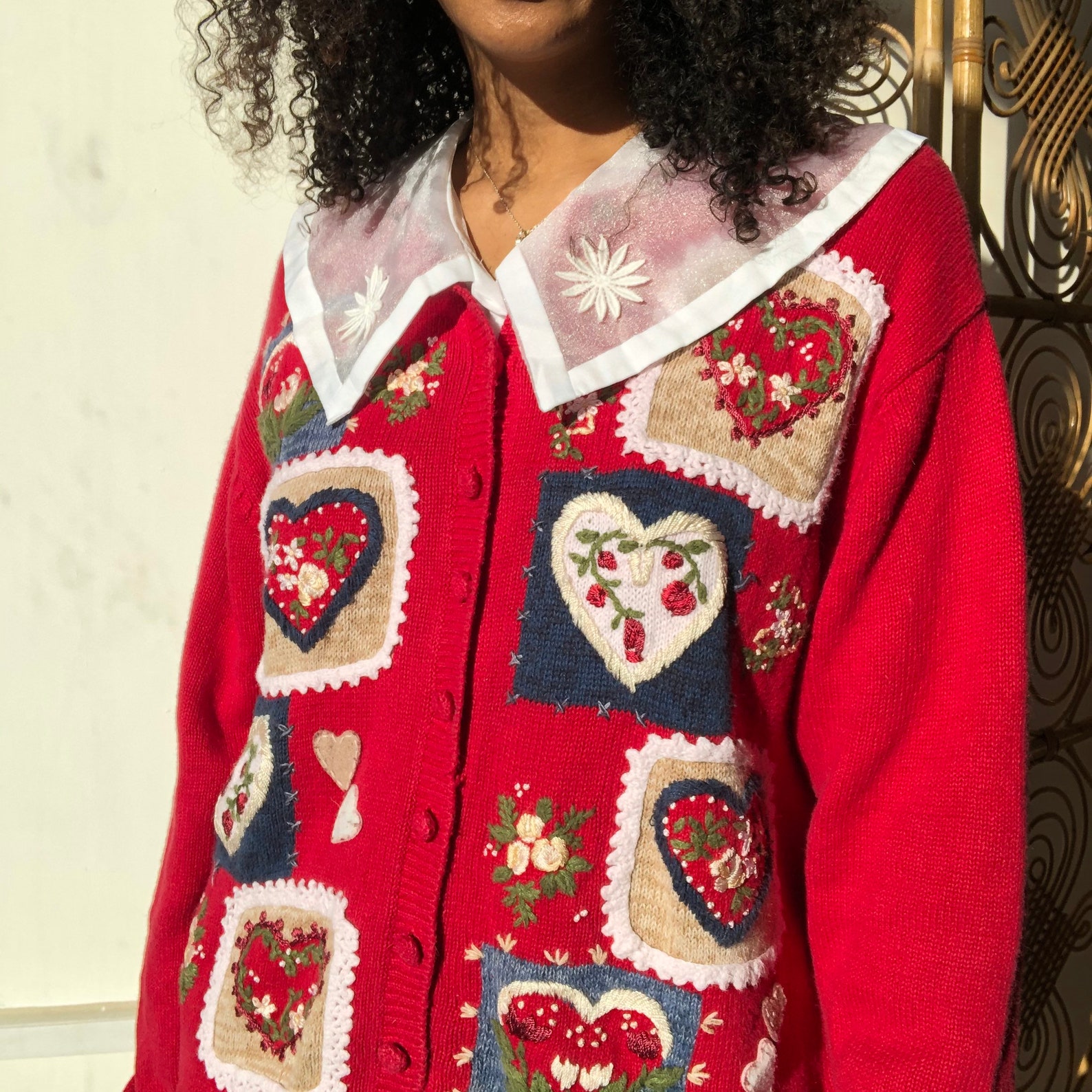 unique vintage heart cardigan
