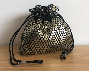Vintage beaded bag / reversable bead effect bag / occasion pouch bag