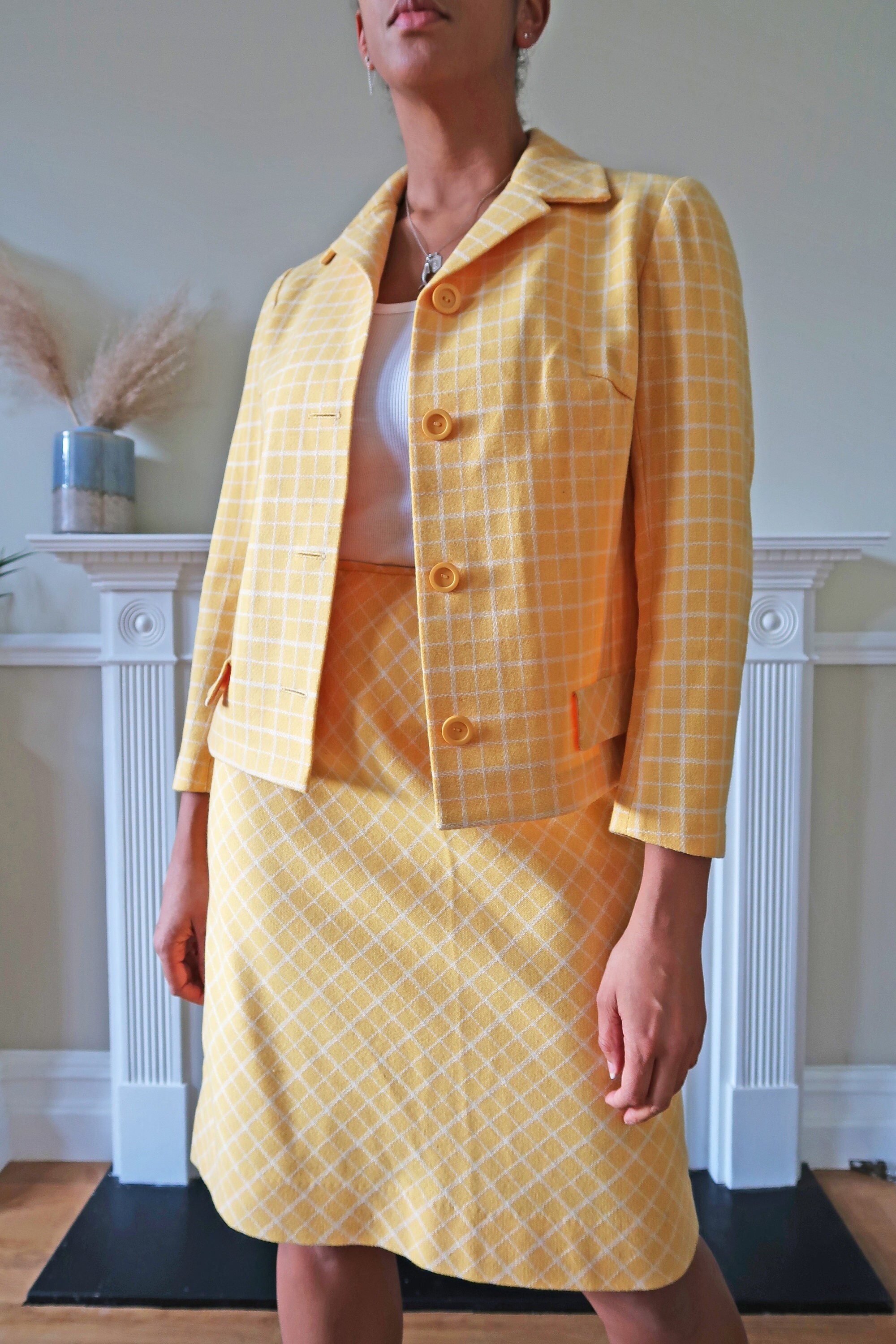 Check skirt suit hot sale