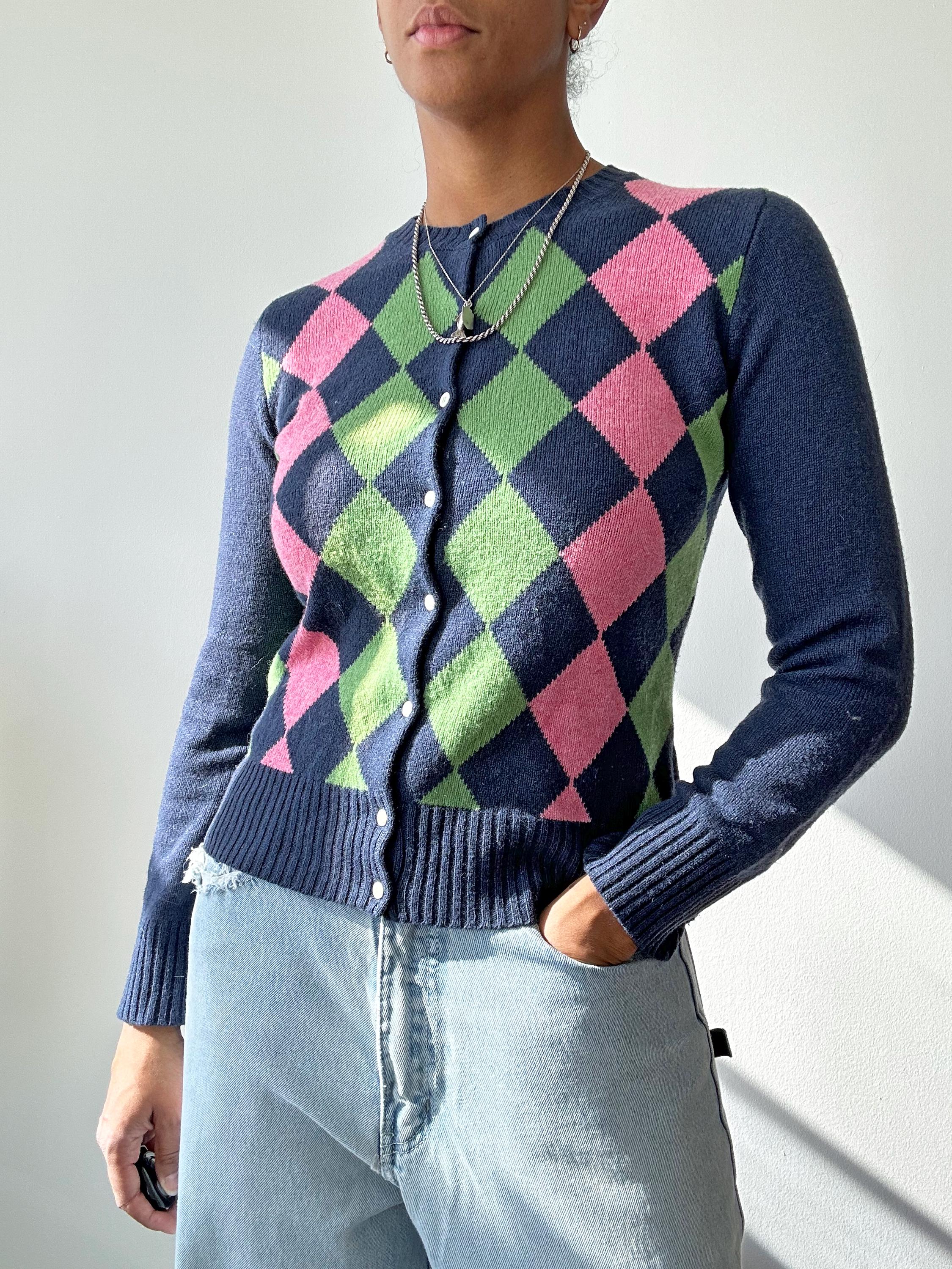 Womens argyle cardigans