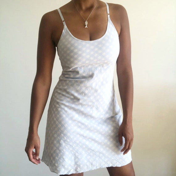 90's Cami Dress, Reversible slip dress, Check slip