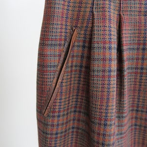 Vintage brown check wool skirt UK 12-14. Vintage 80s St.Michael checked wool skirt. Vintage pencil skirt in check. image 8