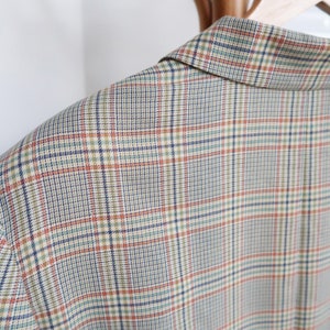 80's new wool lightweight check blazer with pretty check. Vintage check blazer. Heritage check unisex blazer. image 8