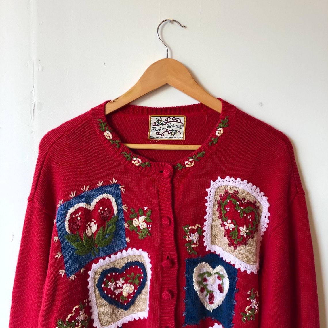unique vintage heart cardigan