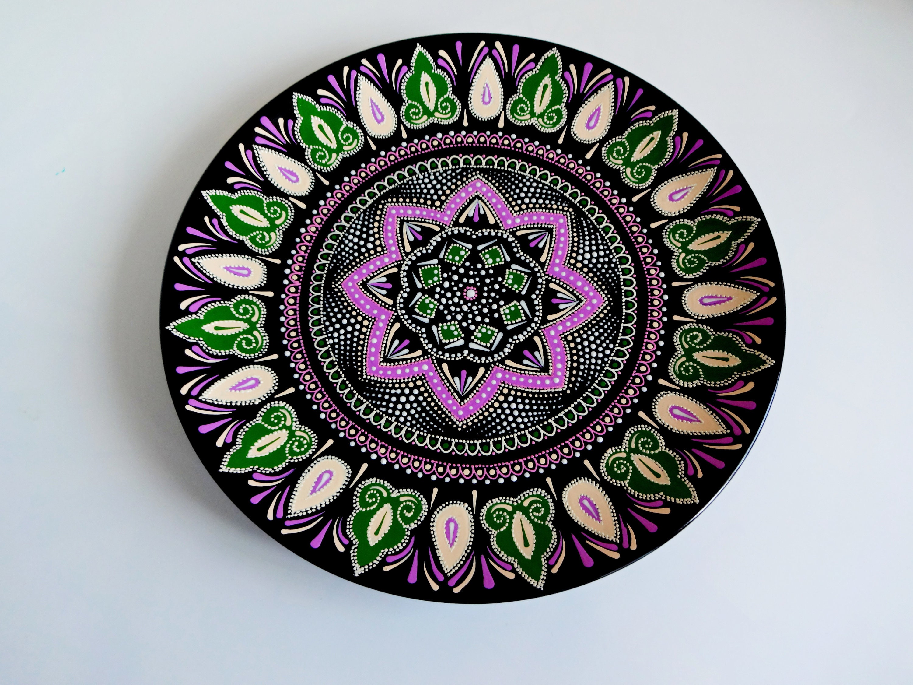 Decorative plates for hanging Large Decorative plate Colorful Etsy