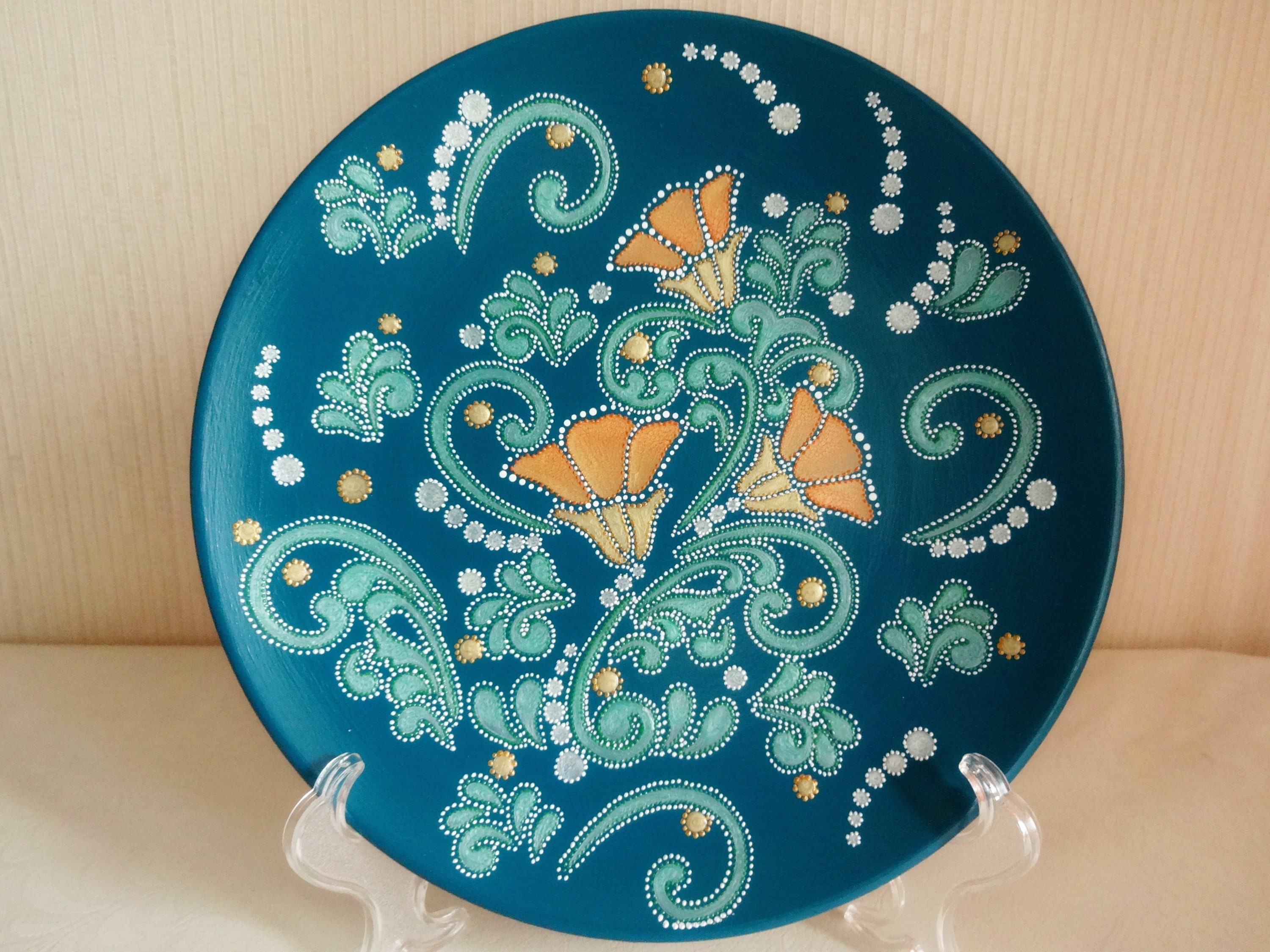 Decorative Plates for Hanging Mandala Plates Majolica Plates Etsy