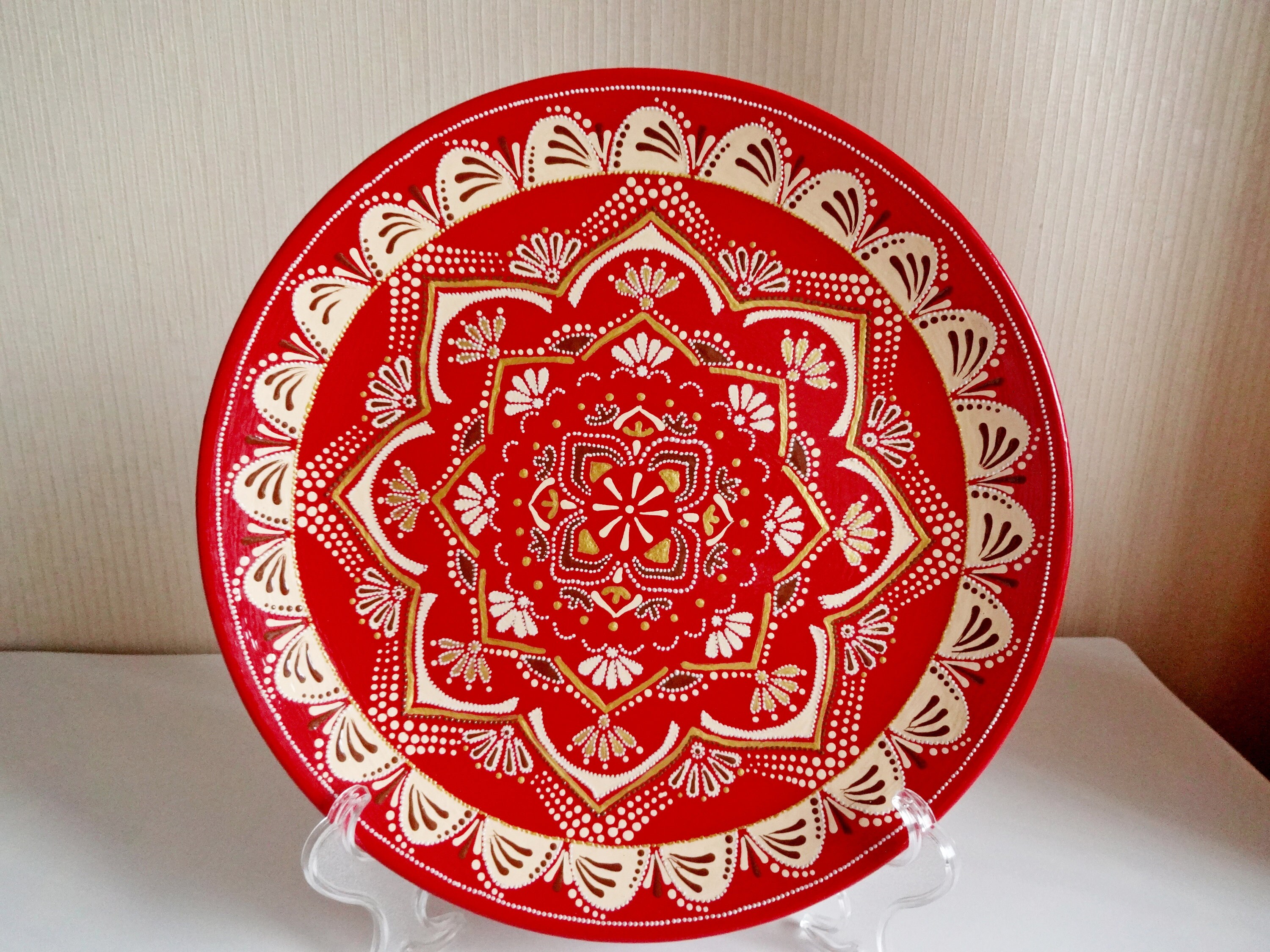Decorative plates for hanging Mandala plates Hand Painted Etsy