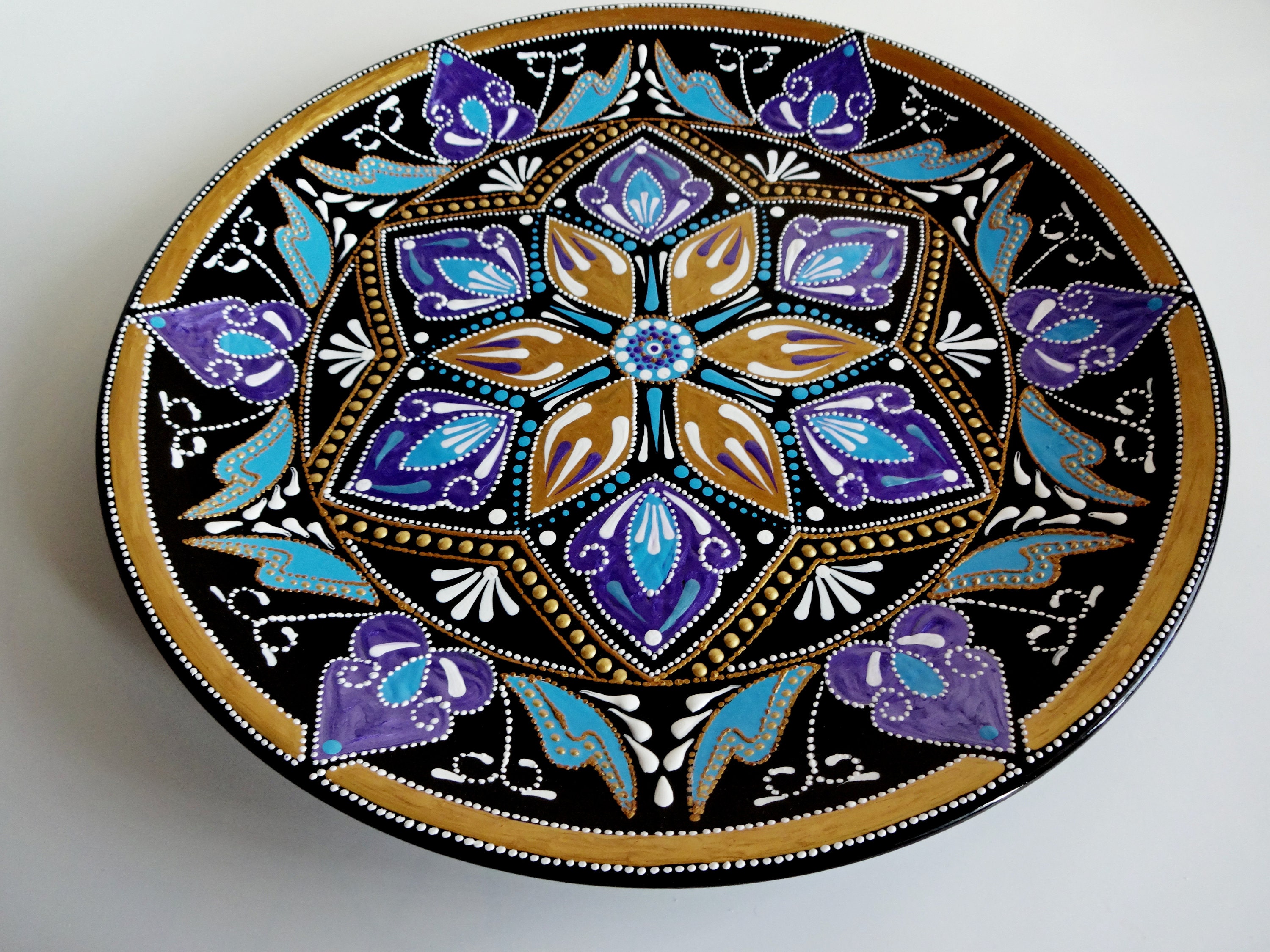 Decorative Plates for Hanging Large Decorative Plate Hand Etsy