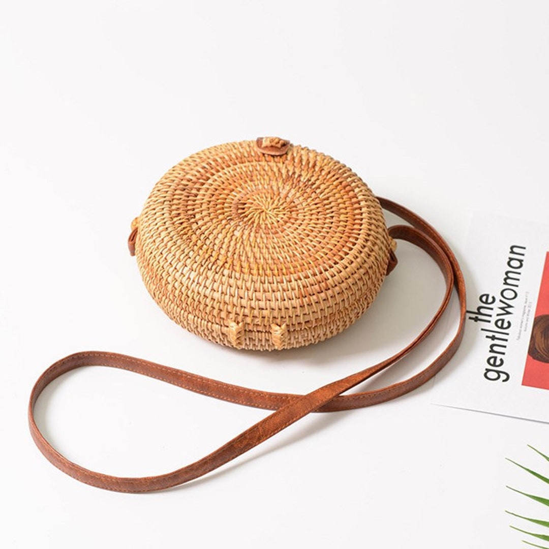 Rattan Bag Bali Handwoven Rectangle/ Round Shape With Snap - Etsy