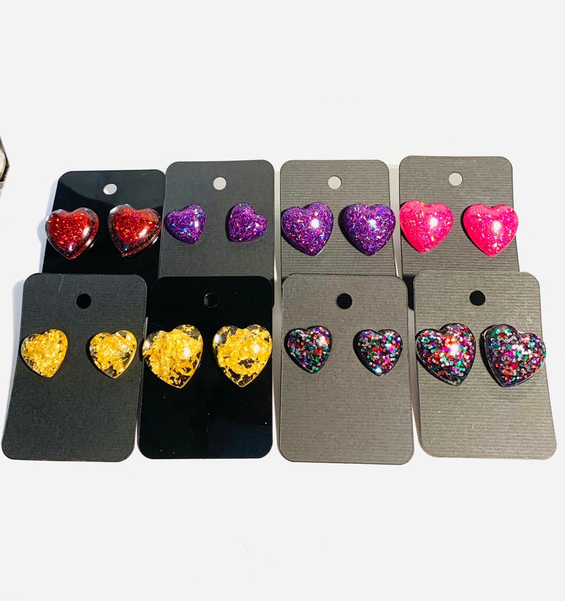 Resin Heart Earring studs