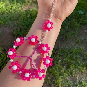 Pink Flower Peace Sign, Suncatcher, Car Charms, Window Decor, One of a kind